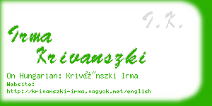 irma krivanszki business card